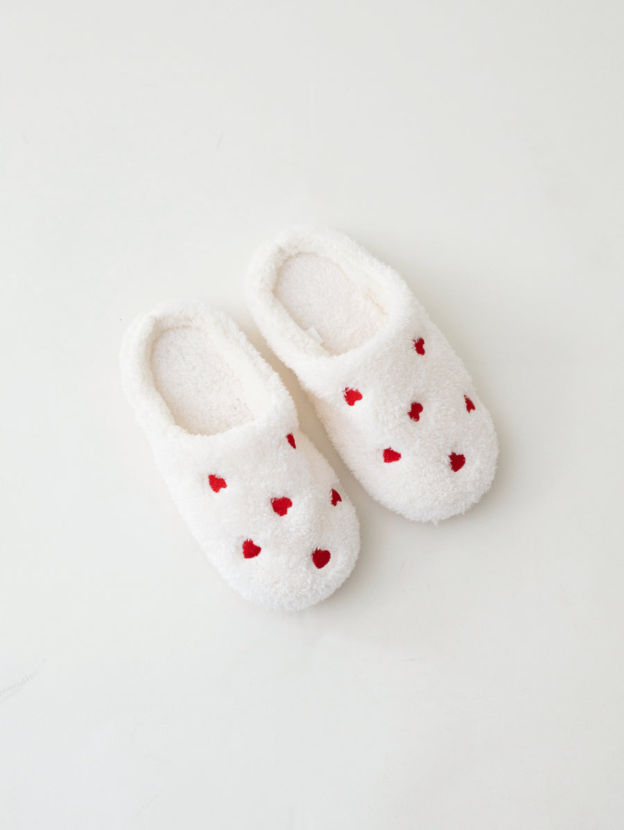 Tiff Heart Slippers - Grey Tones