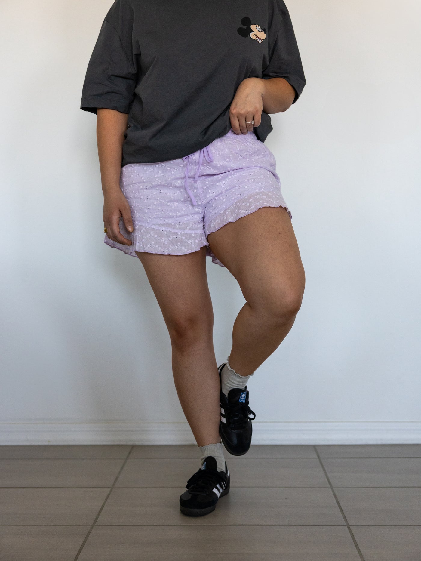 Danica Eyelet Ruffle Shorts