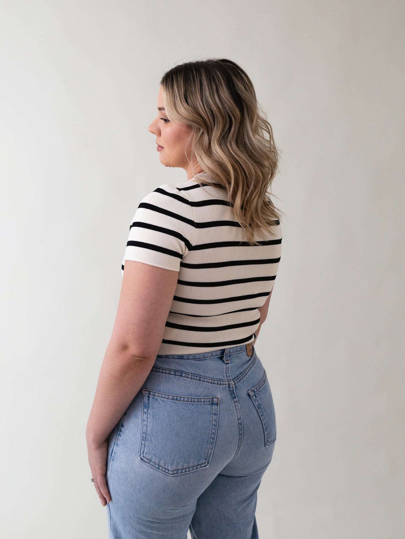 Shop Grey Tones - Leiny Striped Top