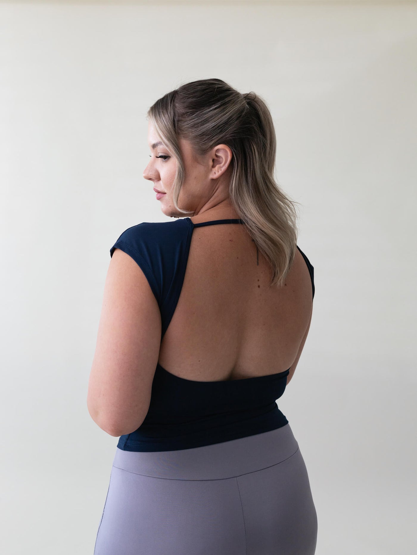 Shop Grey Tones - Naomi Backless Crop Top