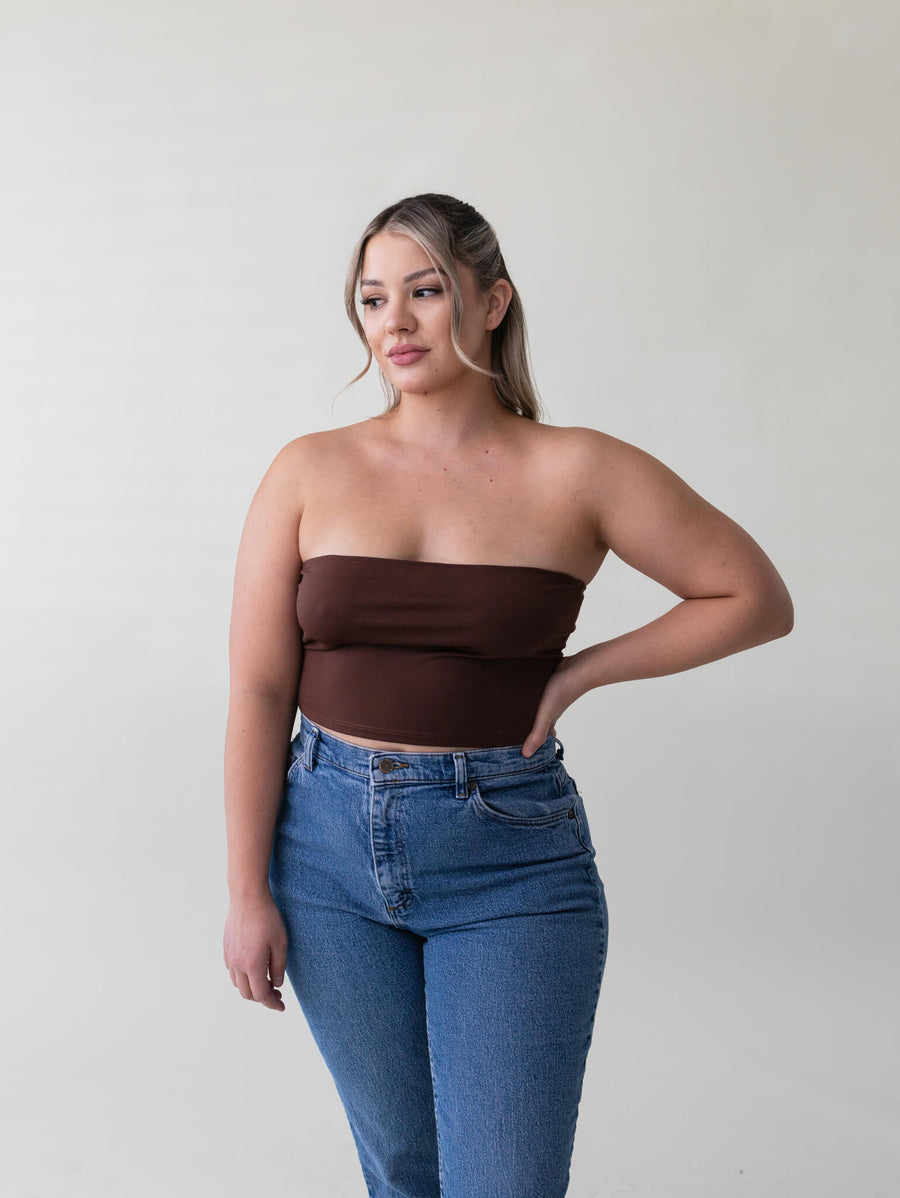 Shop Grey Tones - Palmer Cropped Tube Top